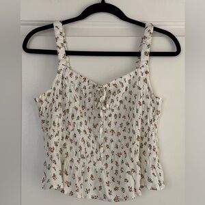 Suite 2939 Off White Floral Smocked Tank/Cropped Top